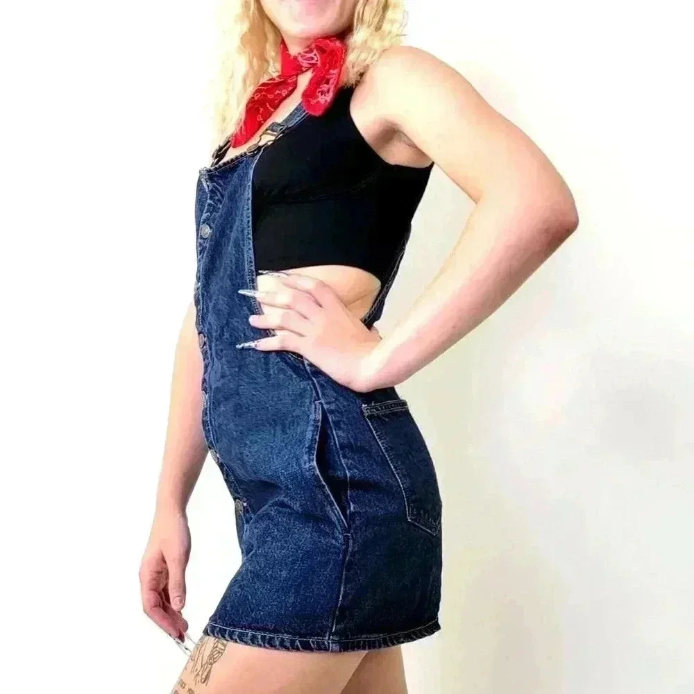 F21 Denim Jean Skirtalls / Overalls - S - Picture 5 of 8